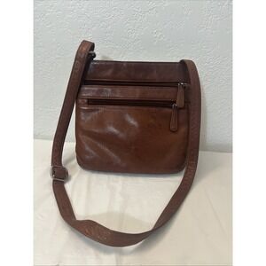 Osgoode Marley Brooke Triple Zip Brown Leather Crossbody Purse 9.5 X‎ 9.5